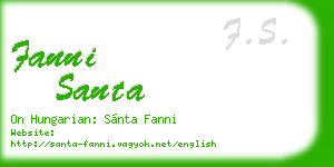 fanni santa business card